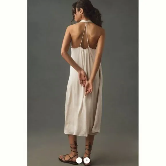 Anthropologie Anthropologie Halter Silky Midi Dress - Picture 2 of 3